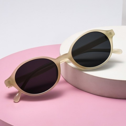 Retro Oval Frame PC Sunglasses for Men and Women 2024 UV380 Protection