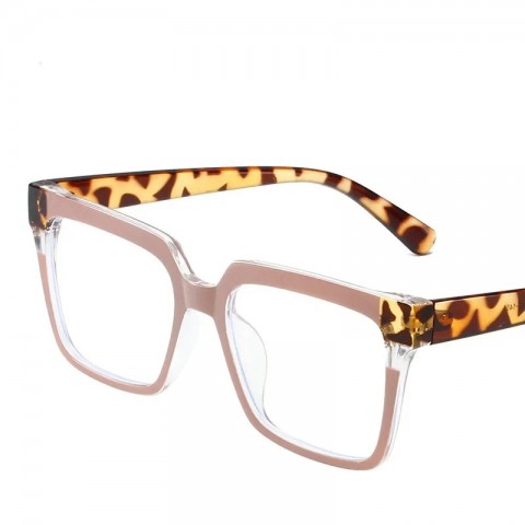 Ovoyan Unisex Square Anti-Blue Light Sunglasses Frames with Clear Flat Mirror
