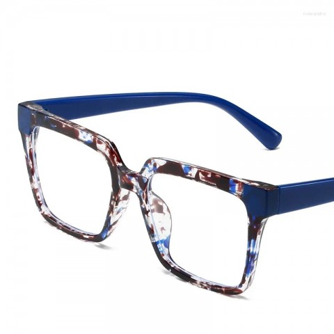 Ovoyan Unisex Square Anti-Blue Light Sunglasses Frames with Clear Flat Mirror