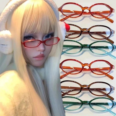 Red Retro Oval Sunglasses for Women with Anti-Blue Light & UV380 Protection
