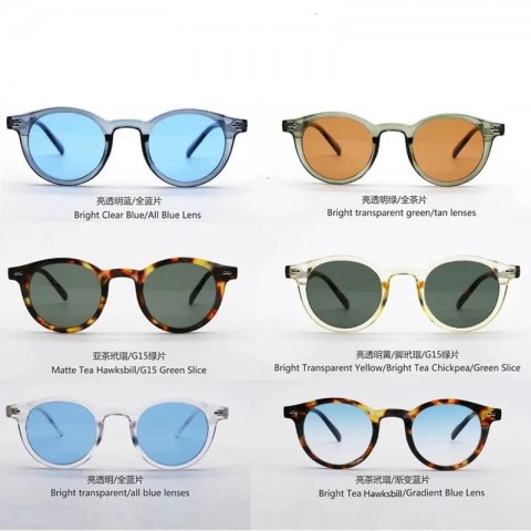 Retro Round Bluehawk Sunglasses for Men - PC Frame, Far Sight, Casual Style