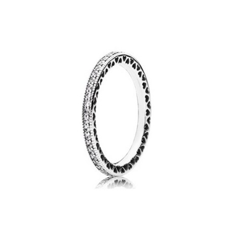 Sterling Silver Heart Diamond Engagement Ring for Women