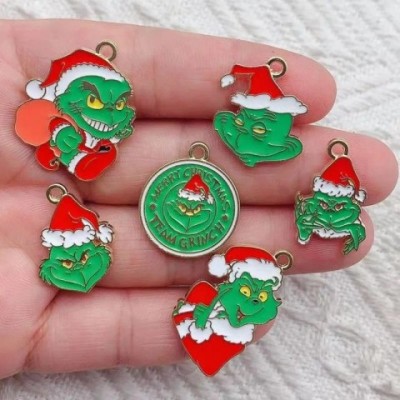 Christmas Charms 10Pcs DIY Jewelry Making Set for Earrings Necklaces Bracelets