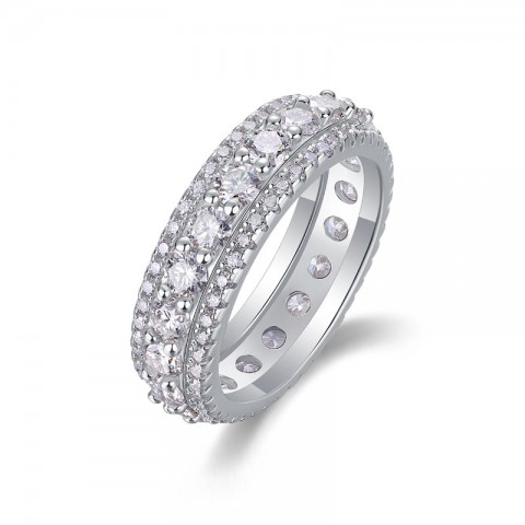 Unisex Moissanite Cluster Ring in 925 Sterling Silver & 18k Gold Plated for Everyday Wear