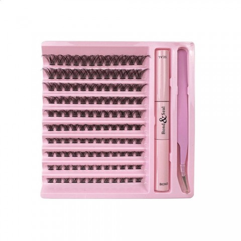 Natural Look Single Cluster Eyelashes Set with Adhesive Glue for Women