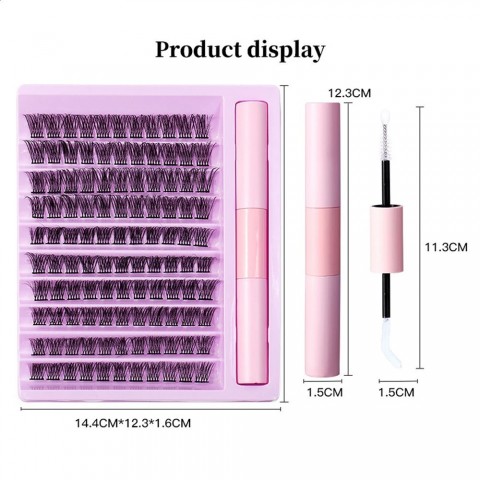 Natural Look Single Cluster Eyelashes Set with Adhesive Glue for Women