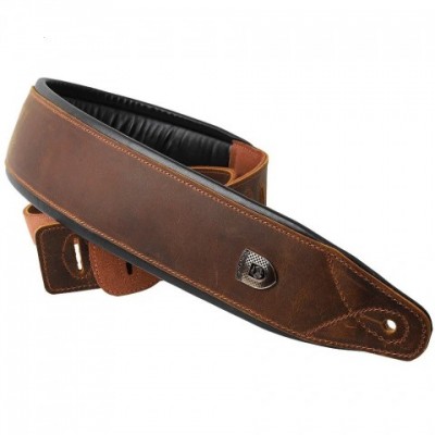 Soldier Genuine Leather Guitar Strap for Men, Adjustable Cowhide Belt, Golden Buckle