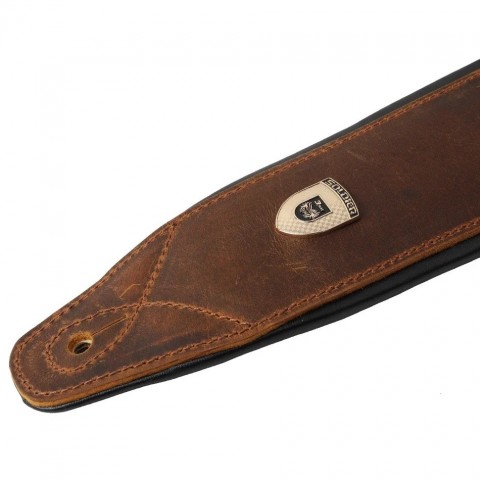 Soldier Genuine Leather Guitar Strap for Men, Adjustable Cowhide Belt, Golden Buckle