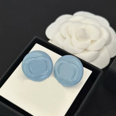 Luxury French Style Light Blue Charm Earrings for Women