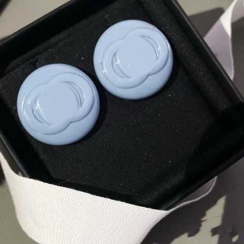 Luxury French Style Light Blue Charm Earrings for Women