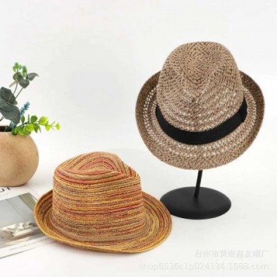 Summer Jazz Straw Hat Set for Women - Colorful Breathable Panama Hat