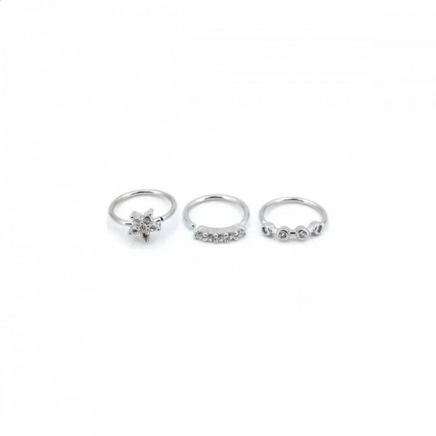 TRENDY1 3pcs Adjustable Zircon Nose Hoop Studs, Hypoallergenic, Trendy Nostril Jewelry