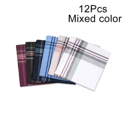 Men's Elegant 36x36cm Pure Cotton Striped Pocket Squares W240921