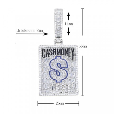 Cash Money Bling Charm Necklace in Gold - Men's Fashion Jewelry