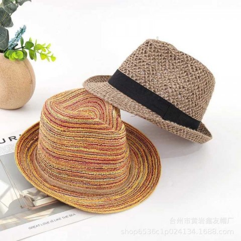Summer Jazz Straw Hat Set for Women - Colorful Breathable Panama Hat