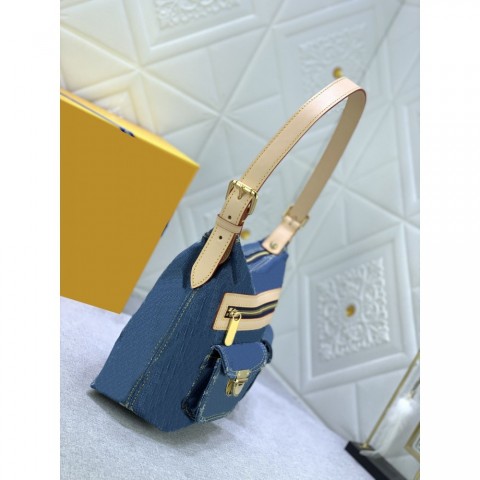 Vintage Denim Shoulder Bag 2024 Women's Limited Edition Yellow Color Changing