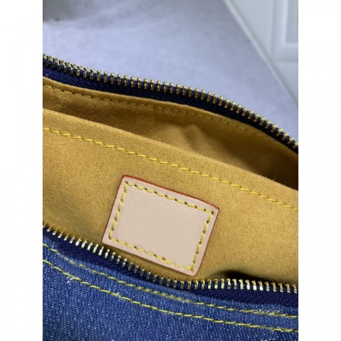 Vintage Denim Shoulder Bag 2024 Women's Limited Edition Yellow Color Changing