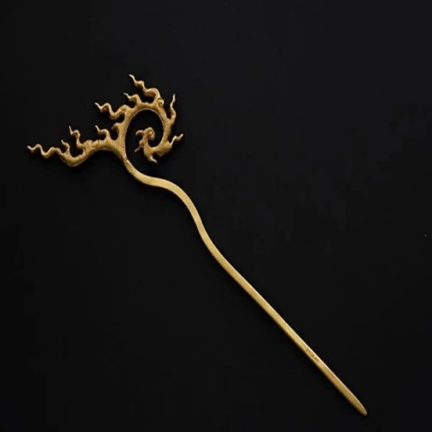 Chinese Style Rosefinch Pattern Hair Clips - Elegant Double-sided Carving Accessories for Women