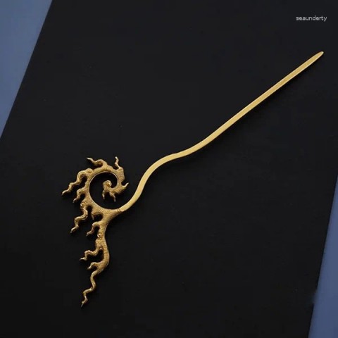 Chinese Style Rosefinch Pattern Hair Clips - Elegant Double-sided Carving Accessories for Women