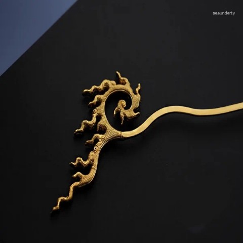 Chinese Style Rosefinch Pattern Hair Clips - Elegant Double-sided Carving Accessories for Women