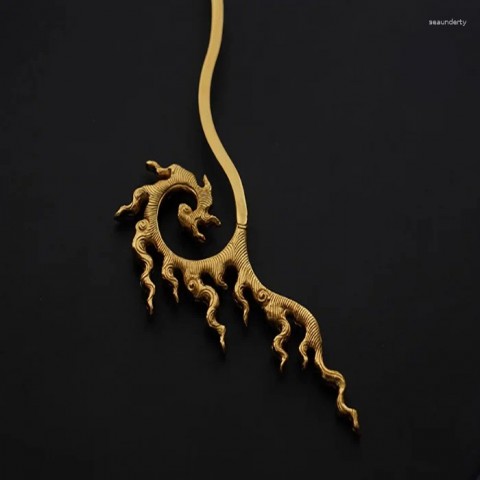Chinese Style Rosefinch Pattern Hair Clips - Elegant Double-sided Carving Accessories for Women