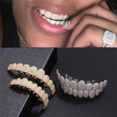 Rachelz Women's Geometric Gold Silver Zircon Teeth Jewelry for Party