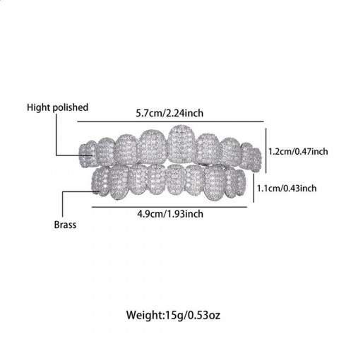 Rachelz Women's Geometric Gold Silver Zircon Teeth Jewelry for Party