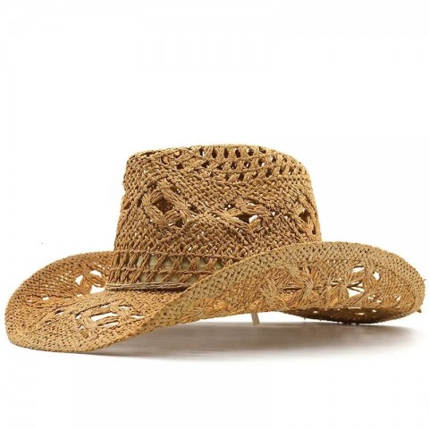 Unisex Curly Wide Brim Denim Sun Hat - Retro Hollow Climbing & Fishing Hat