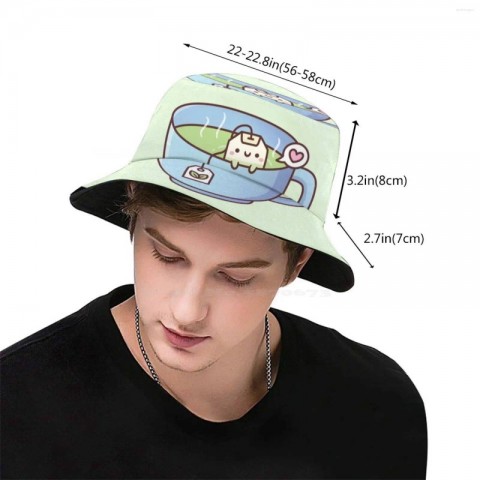 Cute Kawaii Beret Hat - Unisex Green Tea Design for Spring & Fall
