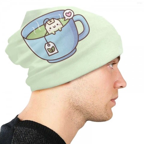 Cute Kawaii Beret Hat - Unisex Green Tea Design for Spring & Fall