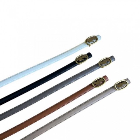 Luxury Simple Leather Belts for Men and Women - Narrow Width 1.5cm Unisex
