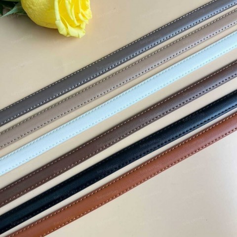 Luxury Simple Leather Belts for Men and Women - Narrow Width 1.5cm Unisex
