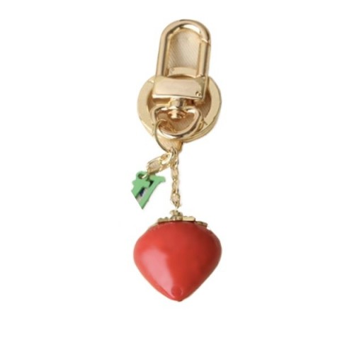 Luxury 18K Gold Plated Keychain - Trendy Flower & Strawberry Design - High Quality Car Keyring for Unisex