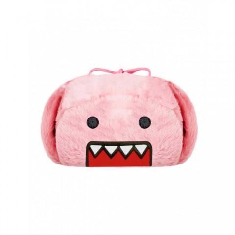 Autumn Trapper Hat for Men - Pink Domokun Cartoon Design with Warm Silk Lining