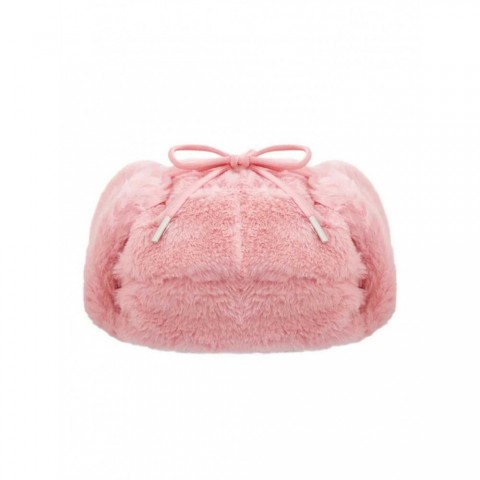 Autumn Trapper Hat for Men - Pink Domokun Cartoon Design with Warm Silk Lining