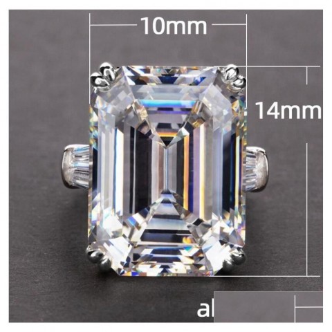 Luxury Women's Emerald Cut Pink Sapphire CZ Sterling Silver Promise Ring