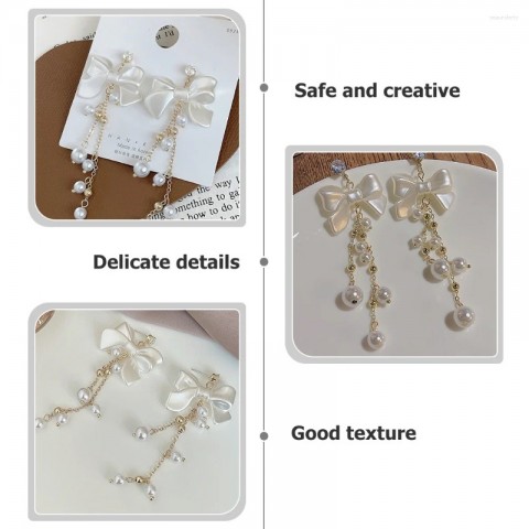 Elegant Dangle Bow Diamond Earrings for Women