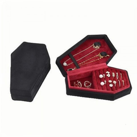Halloween Inspired Velvet Jewelry Box for Women - Ring, Necklace, Earring Storage
