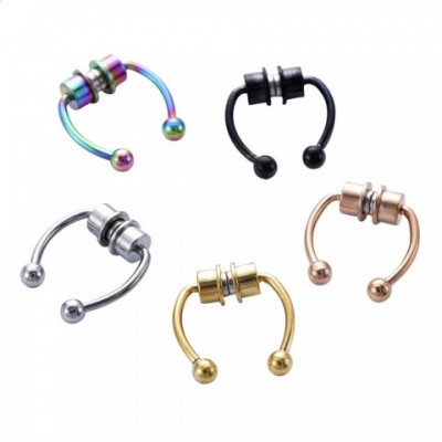 Women's Fashion Stainless Steel Nose Hoop Ring with Magnetic Closure