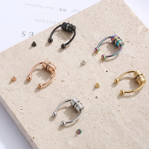 Women's Fashion Stainless Steel Nose Hoop Ring with Magnetic Closure
