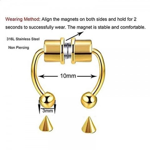 Women's Fashion Stainless Steel Nose Hoop Ring with Magnetic Closure