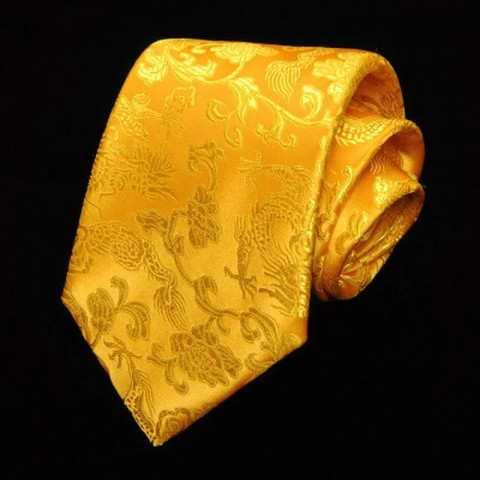 Men's Elegant Red Dragon Jacquard Silk Tie 1200 Stitches for Wedding Grooms