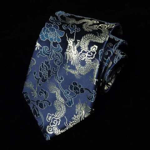 Men's Elegant Red Dragon Jacquard Silk Tie 1200 Stitches for Wedding Grooms