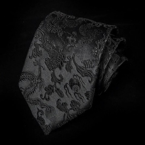 Men's Elegant Red Dragon Jacquard Silk Tie 1200 Stitches for Wedding Grooms