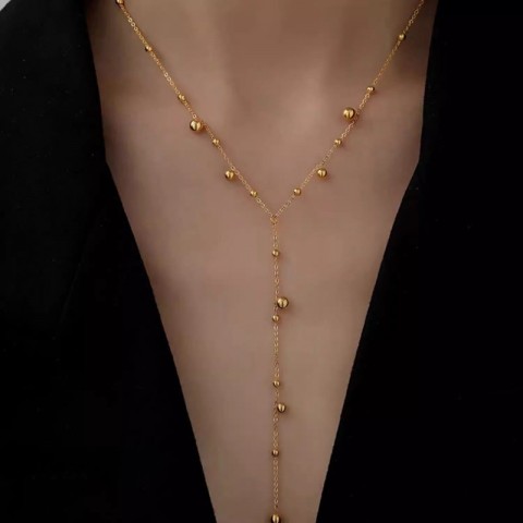 Golden Solitaire Pendant Necklace for Women