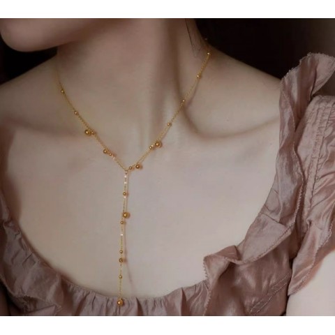 Golden Solitaire Pendant Necklace for Women