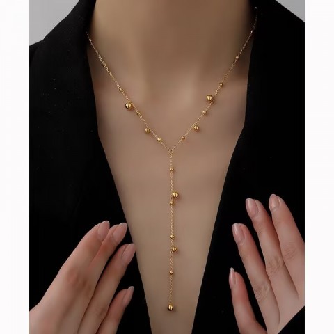 Golden Solitaire Pendant Necklace for Women