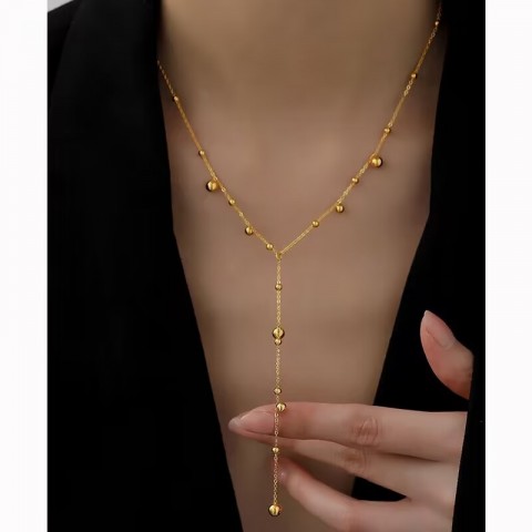 Golden Solitaire Pendant Necklace for Women