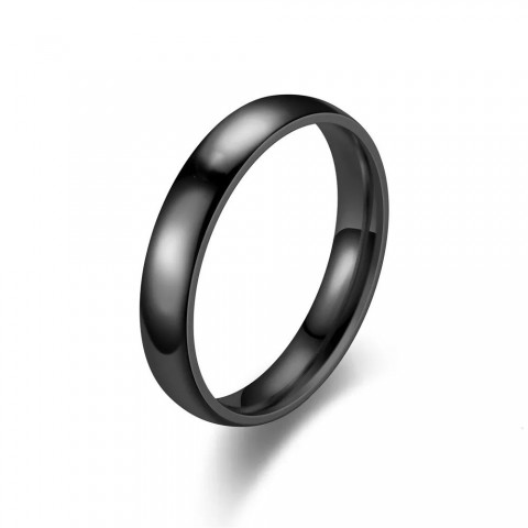 Luxury 6mm Anti-Allergy Stainless Steel Black Ring for Unisex Wedding Fashion