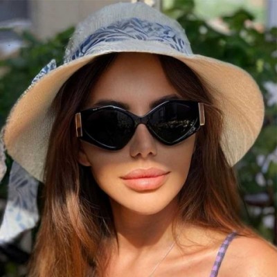 Geometric Frame Women's Red Leopard Print Luxury Sunglasses H241204
